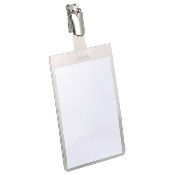 DURABLE Namensschild 60 x 90 mm (B x H) drehbarer Clip transparent 25 St./Pack.