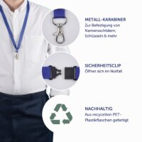 Avery Zweckform Textilband Namensschild-, Ausweishalter mit Clip-Ausstanzung 1,5 x 44 cm (B x L) Sicherheitsverschluss Karabinerhaken blau 10 St./Pack.