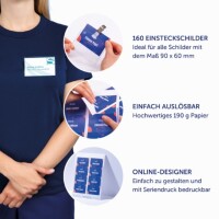 Avery Zweckform Einsteckschild 90 x 60 mm (B x H) 190g/m² Papier, 100 % recycelbar weiß 160 St./Pack.