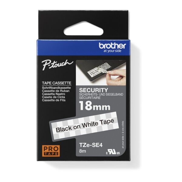 Brother Schriftbandkassette P-touch 18 mm x 8 m (B x L) weiß schwarz