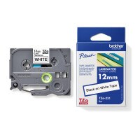 Brother Schriftbandkassette P-touch 12 mm x 8 m (B x L) weiß schwarz 20 St./Pack.