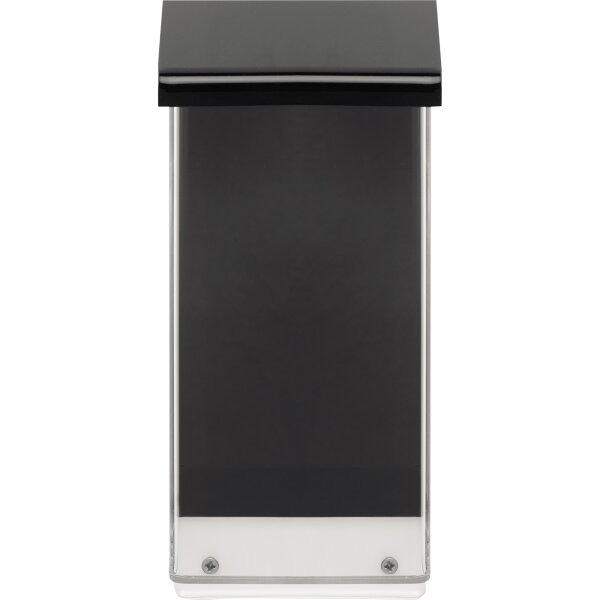 Deflecto® Prospektbox Außenbereich 12,5 x 28,5 x 7,5 cm (B x H x T) Polymethylmethacrylat transparent Farbe des Deckels: schwarz