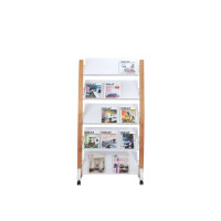 ALBA Prospektständer Design 86 x 165 x 52 cm (B x H x T) weiß 5 Fächer