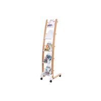 ALBA Prospektständer Design 36 x 165 x 52 cm (B x H x T) weiß 5 Fächer
