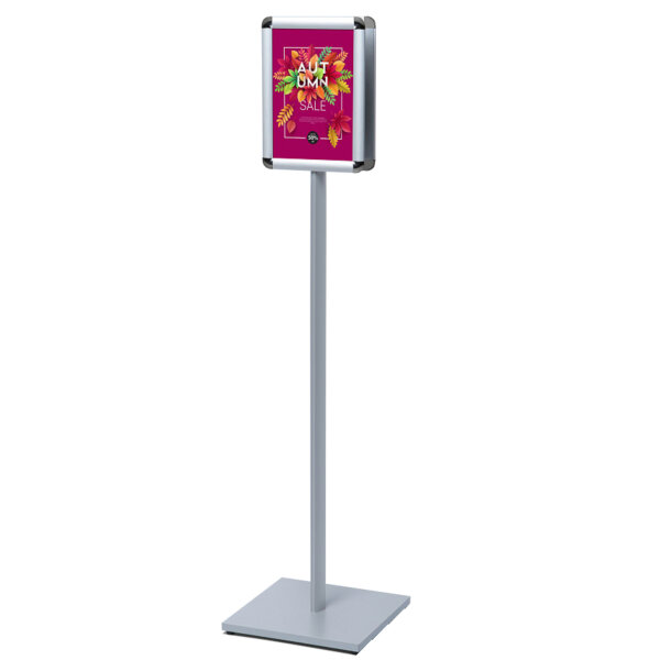 Showdown® Displays Infodisplay Design Standard 33 x 140,4 x 33 cm (B x H x T) DIN A4 silber
