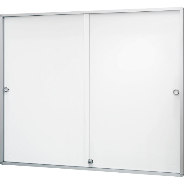magnetoplan® Schaukasten de luxe Innenbereich 110,8 x 93,8 x 3 cm (B x H x T) 15 x DIN A4 mit Schloss Aluminium, eloxiert alu