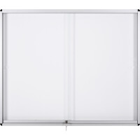 Bi-office Schaukasten Exhibit Innenbereich 114,6 x 96,7 x 5,4 cm (B x H x T) 15 x DIN A4 mit Schloss Aluminium alu