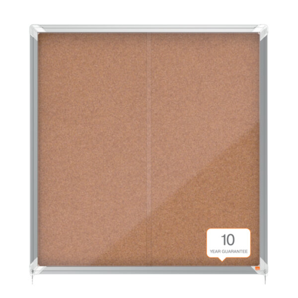 Nobo® Schaukasten Premium Plus Innenbereich 92,2 x 96,7 x 6,3 cm (B x H x T) 12 x DIN A4 mit Schloss Aluminium silber