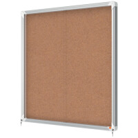 Nobo® Schaukasten Premium Plus Innenbereich 92,2 x 96,7 x 6,3 cm (B x H x T) 12 x DIN A4 mit Schloss Aluminium silber