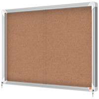 Nobo® Schaukasten Premium Plus Innenbereich 92,2 x 66,5 x 6,3 cm (B x H x T) 8 x DIN A4 mit Schloss Aluminium silber