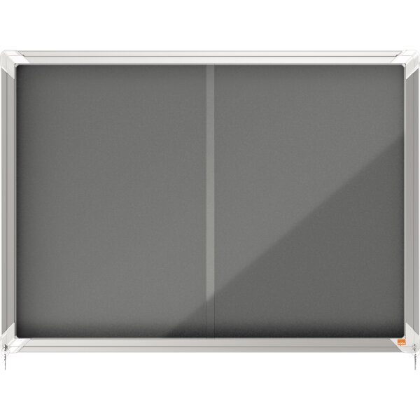 Nobo® Schaukasten Premium Plus Innenbereich 92,2 x 66,5 x 6,3 cm (B x H x T) 8 x DIN A4 mit Schloss Aluminium silber