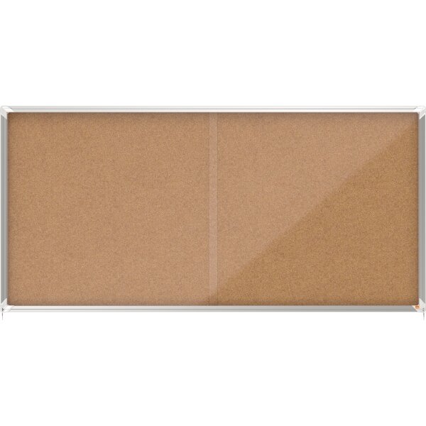 Nobo® Schaukasten Premium Plus Innenbereich 199,7 x 96,7 x 6,3 cm (B x H x T) 27 x DIN A4 mit Schloss Aluminium silber