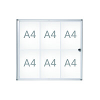 MAUL Schaukasten MAULextraslim Innenbereich 71 x 65,1 x 3,1 cm (B x H x T) 6 x DIN A4 mit Schloss Aluminium aluminium