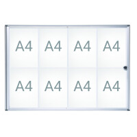 MAUL Schaukasten MAULextraslim Innenbereich 93 x 65,1 x 3,1 cm (B x H x T) 8 x DIN A4 mit Schloss Aluminium aluminium