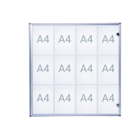 MAUL Schaukasten MAULextraslim Innenbereich 95,1 x 93 x 3,1 cm (B x H x T) 12 x DIN A4 mit Schloss Aluminium aluminium