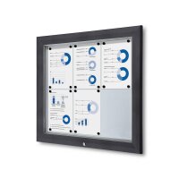 Showdown® Displays Schaukasten Outdoor Außenbereich 80,5 x 76 x 4,7 cm (B x H x T) 6 x DIN A4 mit Schloss Aluminium anthrazit
