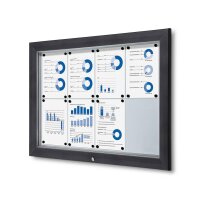 Showdown® Displays Schaukasten Outdoor Außenbereich 102,5 x 76 x 4,7 cm (B x H x T) 8 x DIN A4 mit Schloss Aluminium anthrazit