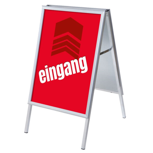 Showdown® Displays Kundenstopper 63,9 x 109,4 x 74,4 cm (B x H x T) DIN A1 Aluminium silber