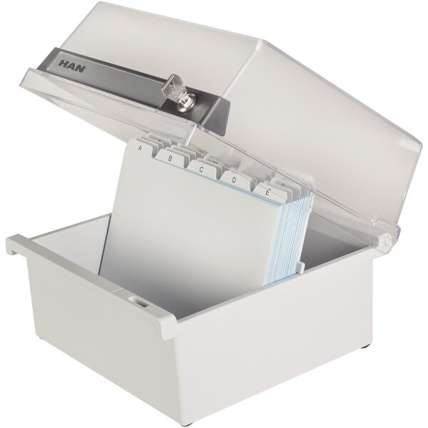 HAN Karteikasten Special Edition 23,4 x 18 x 25 cm (B x H x T) DIN A5 quer 800 Karten Polystyrol lichtgrau 1 Stützplatte