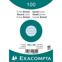 Exacompta Karteikarte DIN A6 liniert blau 100 St./Pack.