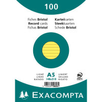 Exacompta Karteikarte DIN A5 liniert gelb 100 St./Pack.