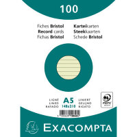 Exacompta Karteikarte DIN A5 liniert grün 100 St./Pack.