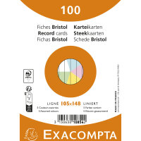 Exacompta Karteikarte DIN A6 liniert je 20 x blau, gelb,...