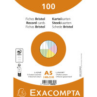 Exacompta Karteikarte DIN A5 liniert je 20 x blau, gelb,...