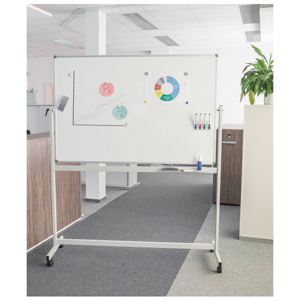 MAUL Whiteboard MAULstandard Maße der Oberfläche: 150 x 100 cm (B x H) Tafel magnethaftend beidseitig beschreibbar Stahl emailliert weiß