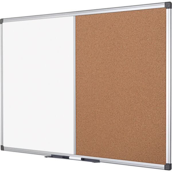 Bi-office Multifunktionstafel Maya 120 x 120 cm (B x H) Stahl Material der Pinnfläche: Kork weiß, braun