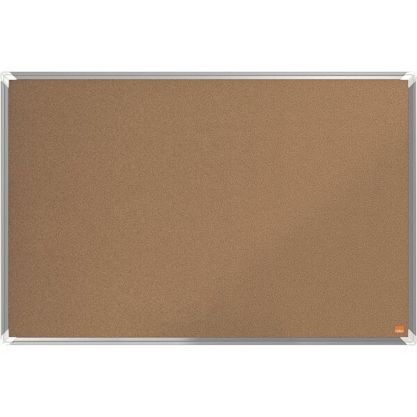 Nobo® Pinnwand Premium Plus 90 x 60 cm (B x H) Maße der Oberfläche: 87,1 x 56,2 cm (B x H) Kork Material des Rahmens: Aluminium naturbraun