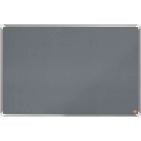 Nobo® Pinnwand Premium Plus 90 x 60 cm (B x H) Maße der Oberfläche: 87,1 x 56,2 cm (B x H) Filz Material des Rahmens: Aluminium grau