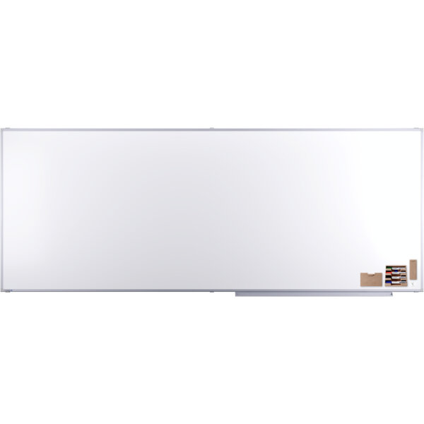 Legamaster Whiteboard PROFESSIONAL Maße der Oberfläche: 300 x 120 cm (B x H) Tafel magnethaftend nicht beidseitig beschreibbar inkl. 4 x Whiteboardmarker TZ1 (schwarz, blau, rot, grün), je 1 x Markerhalter, Tafellöscher, Zubehörhalter, 3 x Magnete Stahl