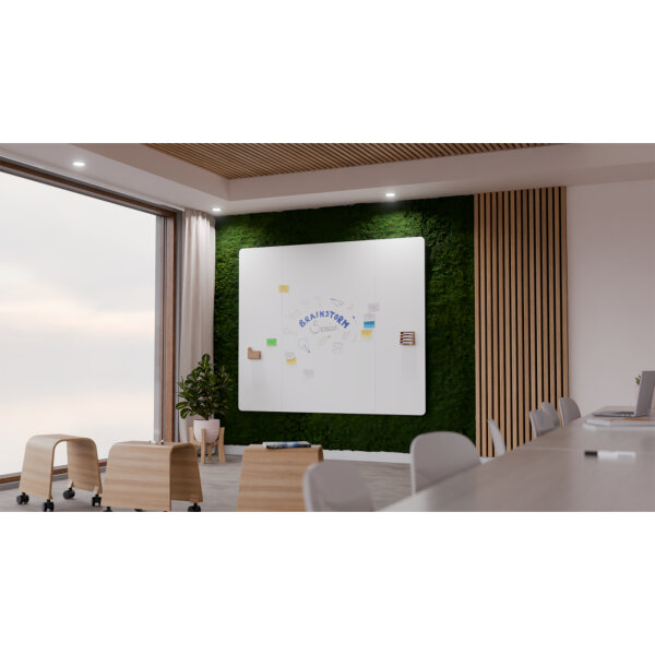 Legamaster Whiteboard WALL-UP Maße der Oberfläche: 59,5 x 200 cm (B x H) Tafel magnethaftend nicht beidseitig beschreibbar inkl. 4 x Whiteboardmarker TZ1 (schwarz, blau, rot, grün), je 1 x Markerhalter, Tafellöscher, Zubehörhalter, 3 x Magnete Stahl