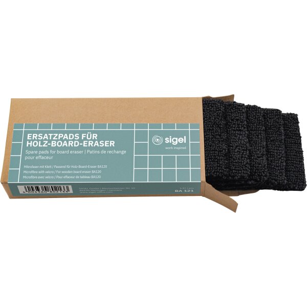 SIGEL Ersatzfilz SIGEL Tafelwischer BA120 6 x 13 cm (B x H) Mikrofaser 5 St./Pack.