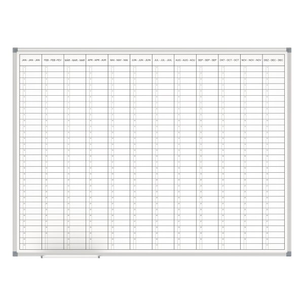 MAUL Jahresplaner MAULstandard 120 x 90 cm (B x H) 12 Monate Aluminium grau