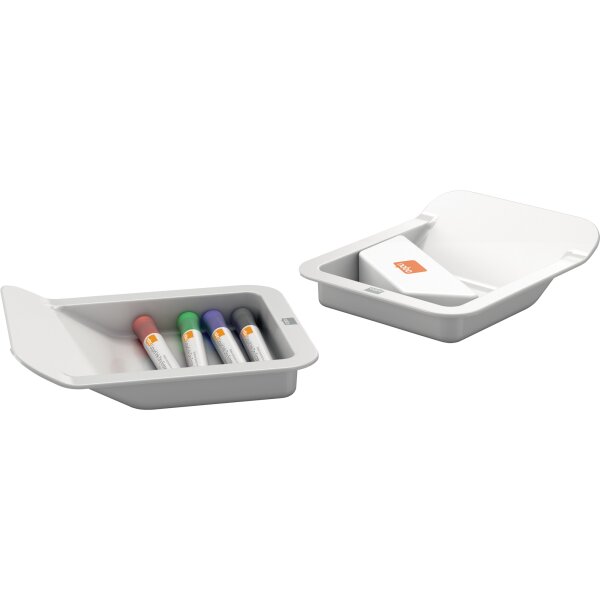 Nobo® Whiteboard Move & Meet Basissystem Maße der Oberfläche: 90 x 180 cm (B x H) Tafel magnethaftend beidseitig beschreibbar inkl. Gestell, Whiteboard Move & Meet 1915563, mobiles Zubehörfach, Flipcharthaken, Zubehör-Kit 1915566 Stahl lackiert weiß