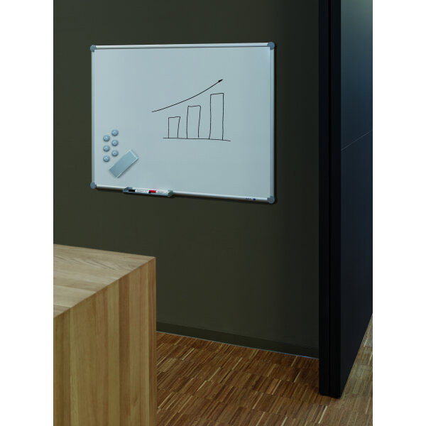MAUL Whiteboard 2000 MAULpro Maße der Oberfläche: 240 x 120 cm (B x H) Tafel magnethaftend nicht beidseitig beschreibbar Stahlblech emailliert weiß