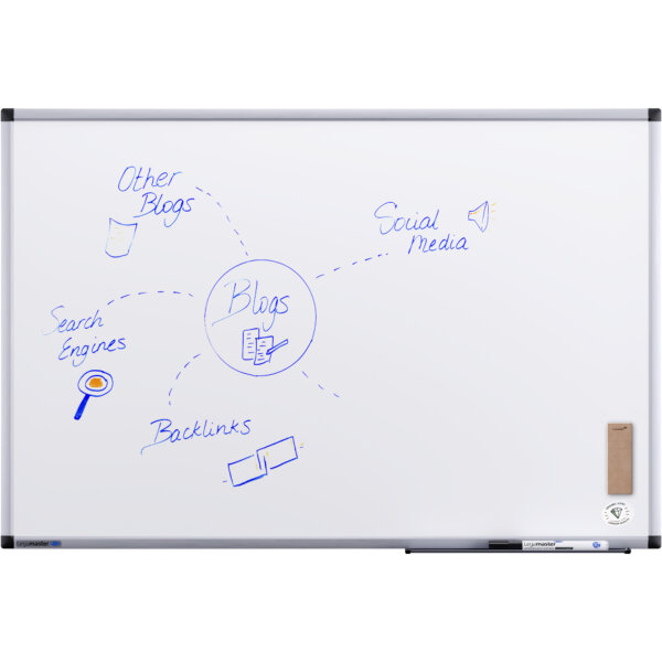 Legamaster Whiteboard UNITE PLUS Maße der Oberfläche: 90 x 60 cm (B x H) Tafel magnethaftend nicht beidseitig beschreibbar inkl. je 1 x Whiteboardmarker TZ1 (schwarz), Tafellöscher Stahl emailliert weiß