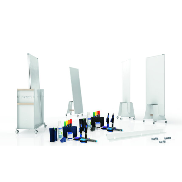 magnetoplan® Whiteboard Design Thinking Bundle Medium Maße der Oberfläche: 90 x 178 cm (B x H) Tafel magnethaftend beidseitig beschreibbar