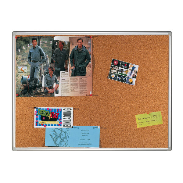 FRANKEN Pinnwand PRO 90 x 60 cm (B x H) Gleiterset PSSA8 Kork Material des Rahmens: Aluminium/Kunststoff braun