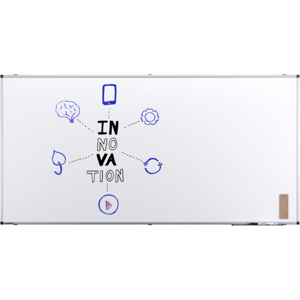 Legamaster Whiteboard UNITE Maße der Oberfläche: 180 x 90 cm (B x H) Tafel magnethaftend nicht beidseitig beschreibbar inkl. je 1 x Whiteboardmarker TZ1 (schwarz), Tafellöscher Stahl lackiert weiß
