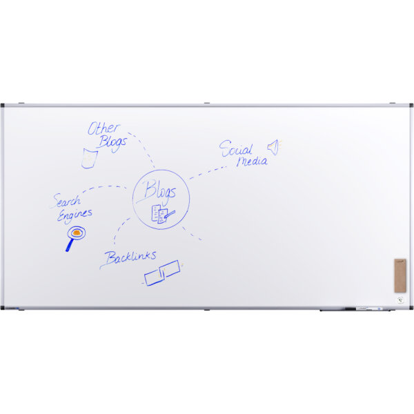 Legamaster Whiteboard UNITE PLUS Maße der Oberfläche: 180 x 90 cm (B x H) Tafel magnethaftend nicht beidseitig beschreibbar inkl. je 1 x Whiteboardmarker TZ1 (schwarz), Tafellöscher Stahl emailliert weiß
