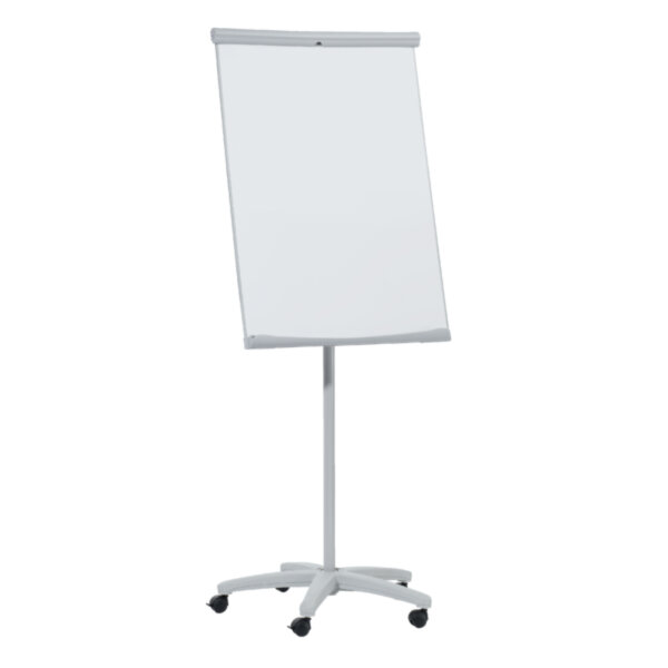 FRANKEN Mobiles Flipchart U-Act! Line® mit Ablageschale Sternfuß mit 5 Rollen Stahl hellgrau