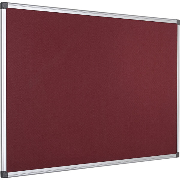 Bi-office Pinnwand 120 x 90 cm (B x H) Maße der Oberfläche: 116 x 86 cm (B x H) Filz Material des Rahmens: Aluminium burgunderrot