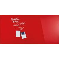 magnetoplan® Glasboard Design 200 x 100 x 0,5 cm (B x H x T) Tafel magnethaftend ESG-Sicherheitsglas intensivrot