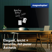magnetoplan® Glasboard Design 120 x 90 x 0,5 cm (B x H x T) Tafel magnethaftend ESG-Sicherheitsglas tiefschwarz