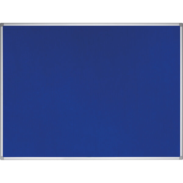 Bi-office Pinnwand 150 x 100 cm (B x H) Maße der Oberfläche: 146 x 116 cm (B x H) Filz Material des Rahmens: Aluminium blau