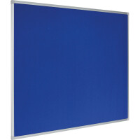 Bi-office Pinnwand 150 x 100 cm (B x H) Maße der Oberfläche: 146 x 116 cm (B x H) Filz Material des Rahmens: Aluminium blau