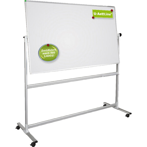 FRANKEN Whiteboard U-Act! Line® Maße der Oberfläche: 200 x 100 cm (B x H) Tafel magnethaftend beidseitig beschreibbar Aluminium emailliert weiß
